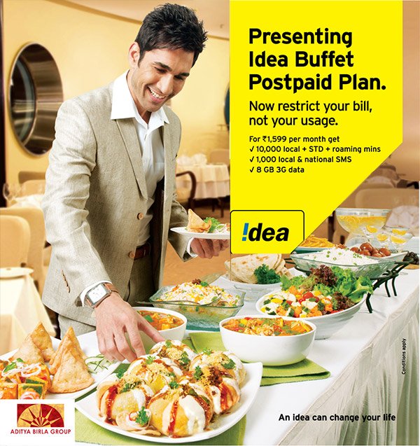 Idea Cellular ‘buffet plan' for Postpaid Customers having high voice and data usage