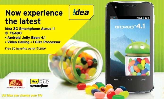 Idea Cellular unveils ‘Aurus II’ with 1GHz CPU, 3G and Android Jelly Bean 4.1