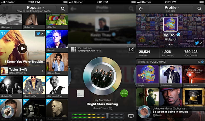 Twitter #Music Apple iOS App