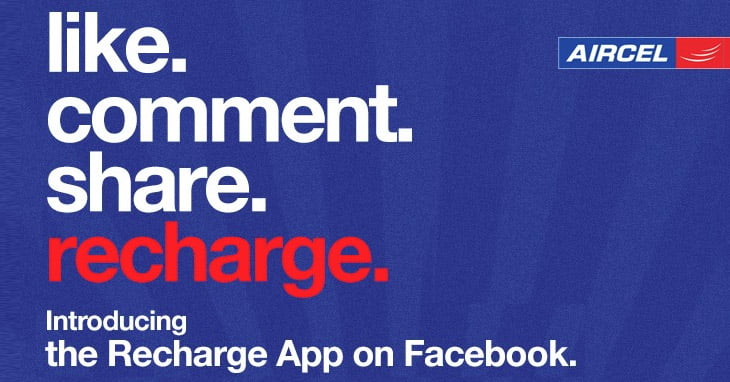 Aircel brings in Mobile Instant Recharge App to Facebook