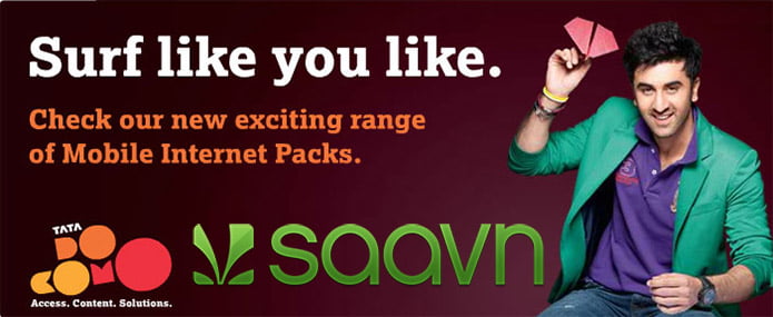 Tata Docomo brings in Data with Saavn Music minutes Combo Mobile Internet Packs