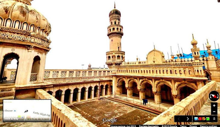 Google Street View team place a visit to beautiful monument Charminar 