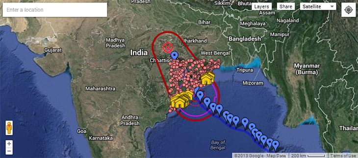 Track Online the Tropical Cyclone Phailin and Get Helpful Information