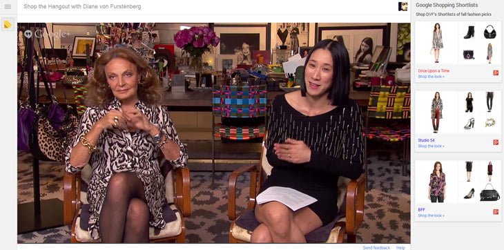 Shoppable Hangout with famous American fashion designer Diane von Furstenberg.