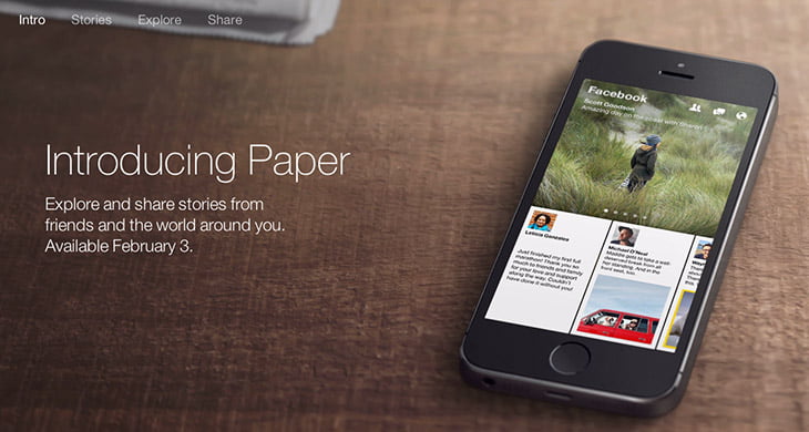 Facebook News reading app - Paper