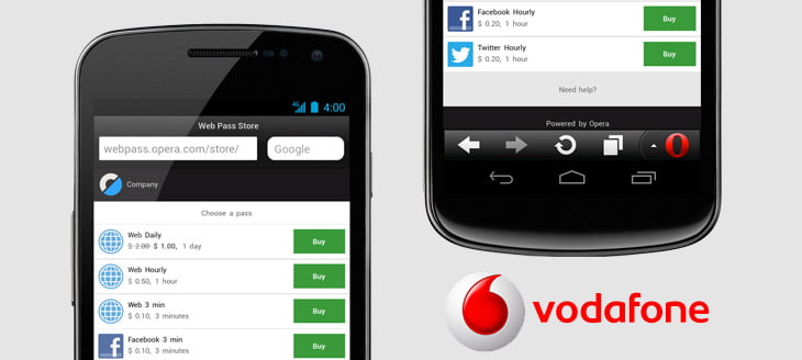 Vodafone India to offer Opera Web Pass with time-based or content-based Data plans