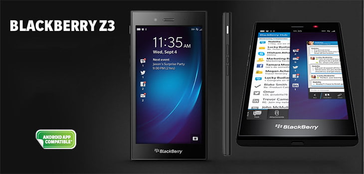 BlackBerry Z3 smartphone lands in India, Priced at Rs 15,990