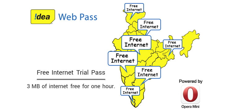 Idea to offer Free Internet to its users through Opera Mini Web Pass