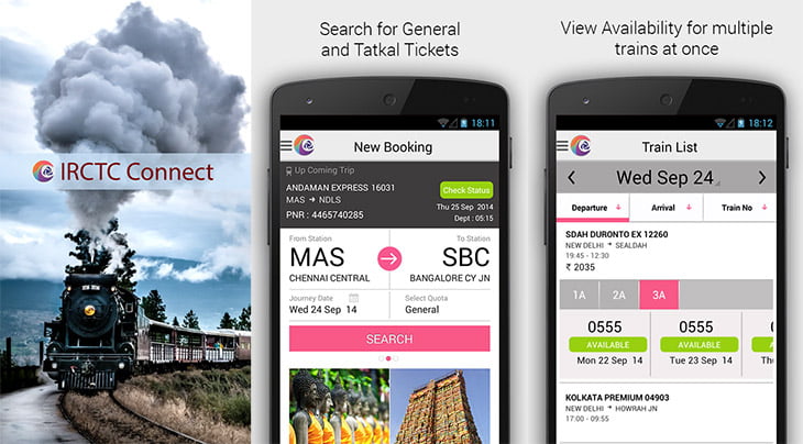 IRCTC launches its Official Android App - IRCTC Connect