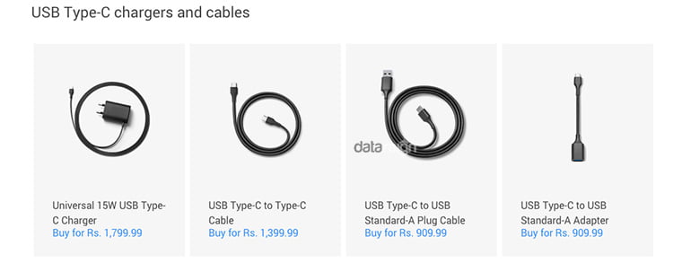 Nexus 5X and Nexus 6P USB Type C cables accessories