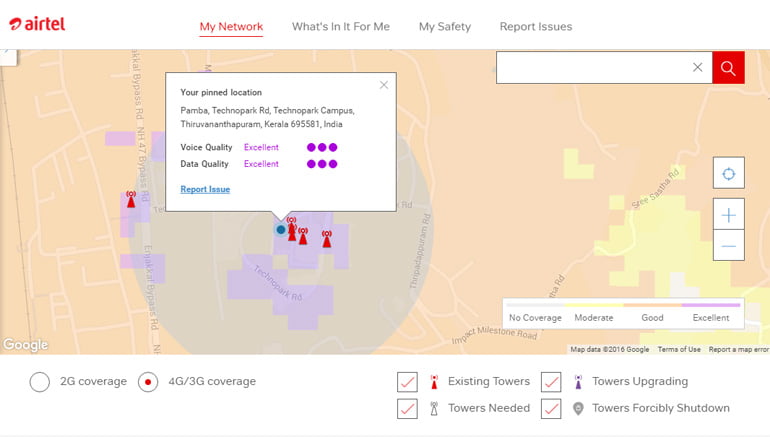 Airtel Open Network Network coverage map