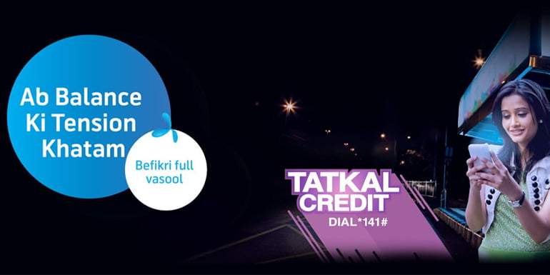 Telenor Tatkal Credit Service - an emergency Talk time & Data loan facility