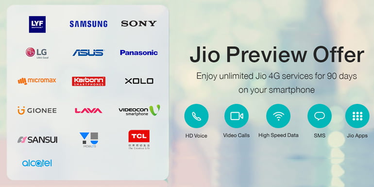 Sony, Videocon, and Sansui 4G smartphones get Reliance Jio Preview Offer