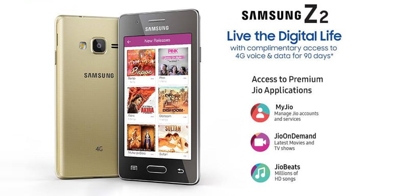 Samsung launches Tizen OS based Z2, comes with Jio 4G preview offer