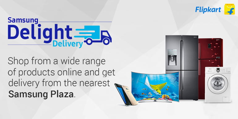 Flipkart Launching Samsung Delight Delivery and Plaza Experience