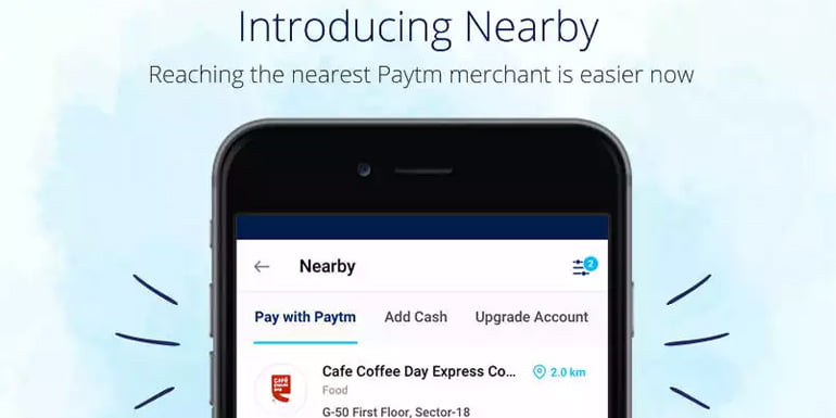 Paytm adds offline merchants discovery with 'Nearby' feature