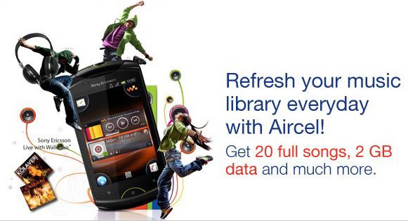 Aircel Sony Ericsson Live Walkman Plans