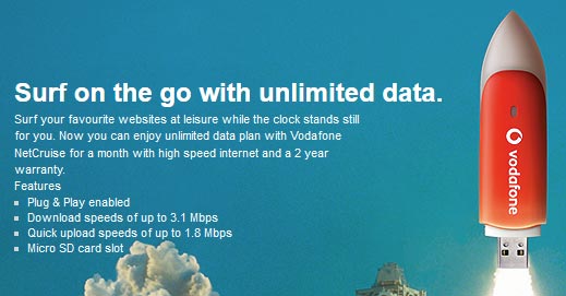 Unlimited Data Plan with New Vodafone NetCruise