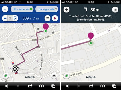 Nokia Maps for iOS and Android Devices with Audio Navigation service