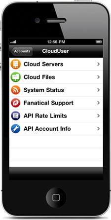 Remote Cloud Computing Management Rackspace Cloud app for iPhone