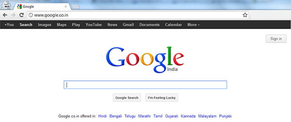 Google Top menu Black bar