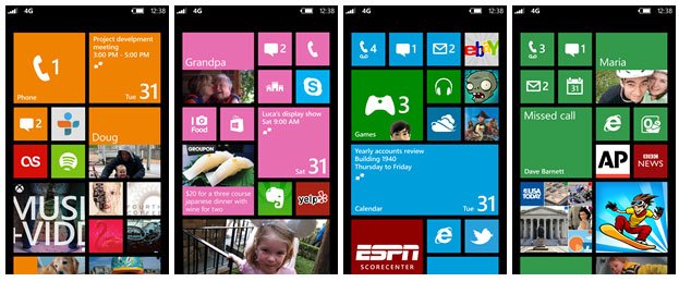 Microsoft Windows Phone 8 flexible new Start screen