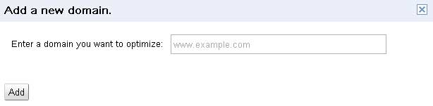 Google Page speed Service - Adding Domain