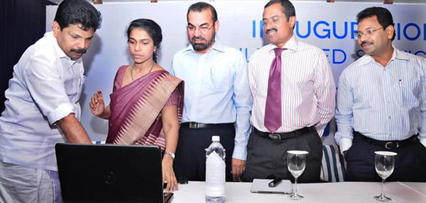 Minister AP Anil Kumar launching the new products - mobile website, WAP guide, Android, IOS apps and Bluetooth Kiosks