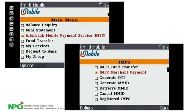 IMPS Payment Service through Mobile