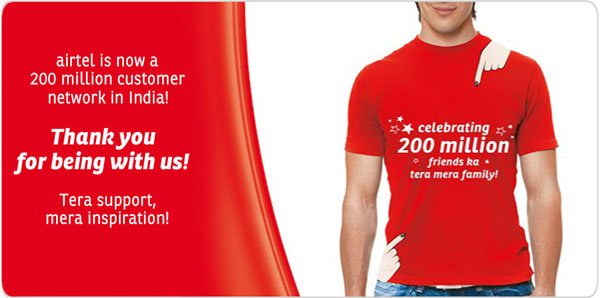 Bharti Airtel Now has 200 million Customer in India