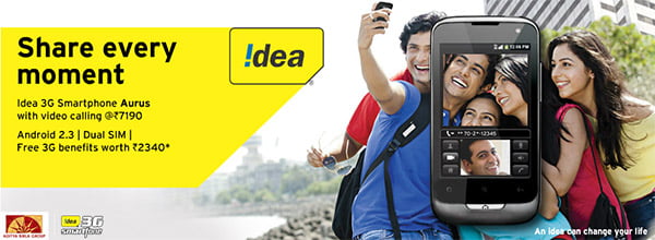 Idea Cellular launches 3G Android Smartphone 'Aurus' With Dual SIM, Front Camera & Free 3G Benefits