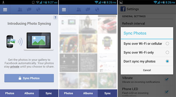 Facebook Photo Syncing on Android