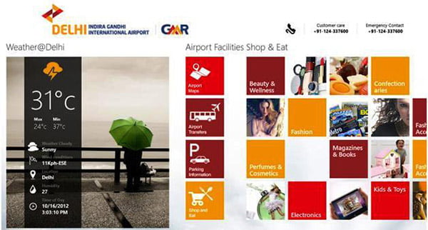 Delhi International Airport gets a Windows 8 app - access Flight Info, Facilities