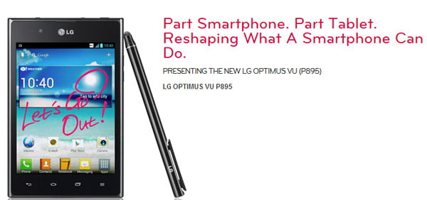 LG brings in 5inch phablet Optimus VU (P895) in India for Rs 34,500