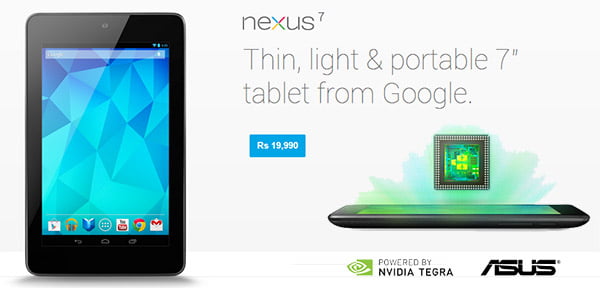 Google Nexus 7 goes on sale in India for Rs 19,990