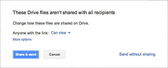 Gmail and Google Drive attachment Permission