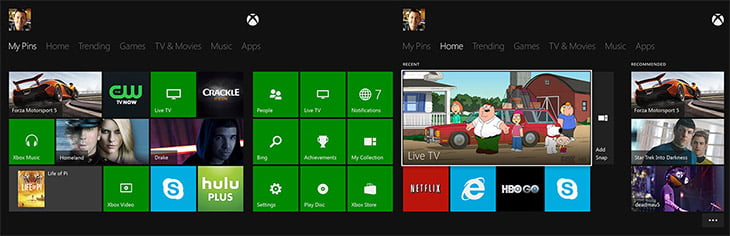 Xbox One UI