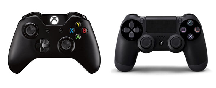 Sony PS$ and Microsoft Xbox One Controllers