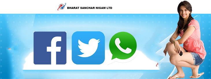 BSNL introduces Unlimited Data & Social Add-on Packs for Facebook, Twitter & Whatsapp