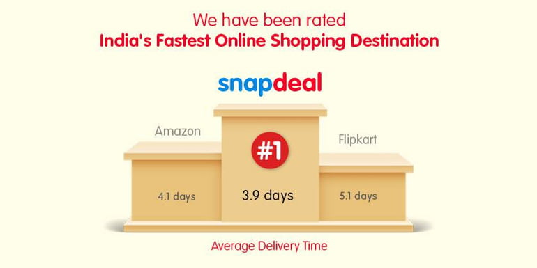 Snapdeal got the Fastest Delivery of products across India (Report)