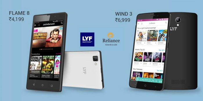 LYF Wind 3 & LYF Flame 8 with 4G VoLTE launched exclusively via Flipkart