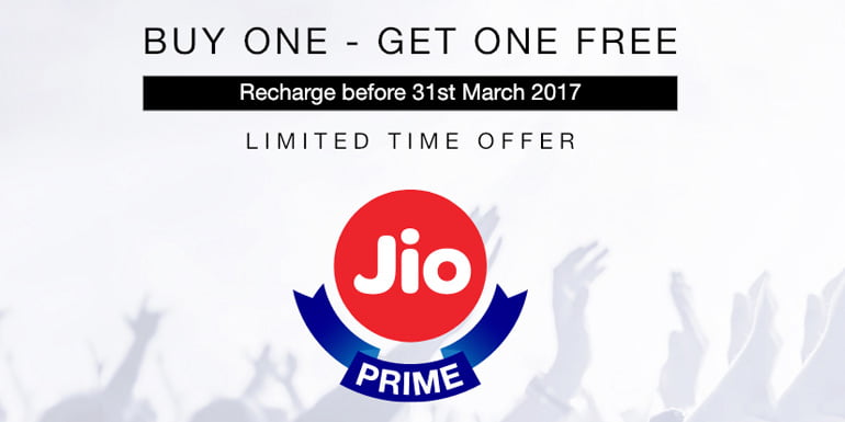 Reliance Jio offers Free Data Add-on on Jio Prime Plans recharge