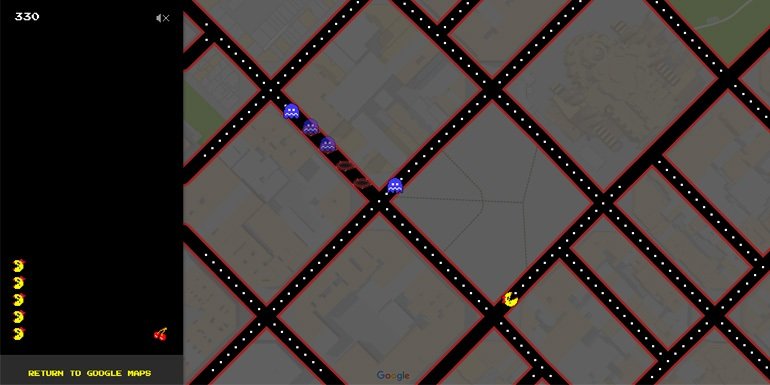 Ms PAC-MAN on Google Maps