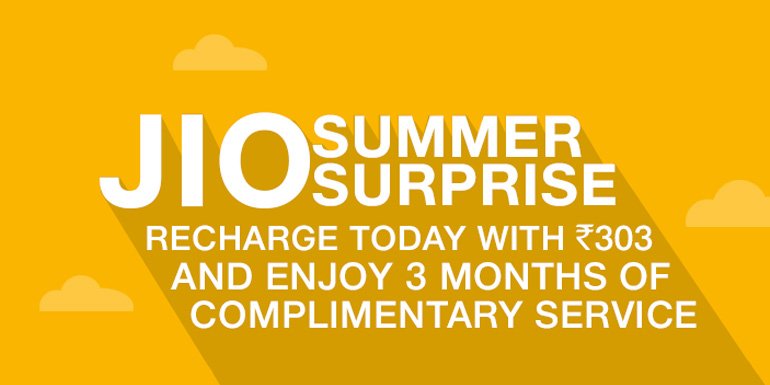 Jio Summer Surprise - extend Jio free services to 3 more Months