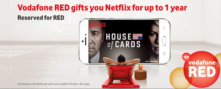 Vodafone RED subscribers to get up to One Year Free Netflix Subscription