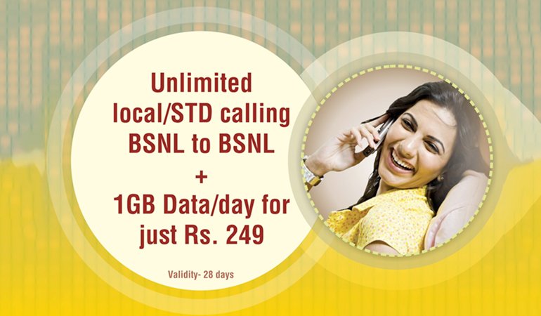 BSNL launches new 249 STV - Unlimited On-Net Calls and 1GB Data per Day