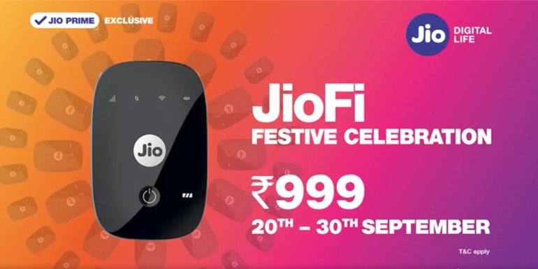 Reliance Jio to offer JioFi 4G Wi-Fi Hotspot Device at Rs 999