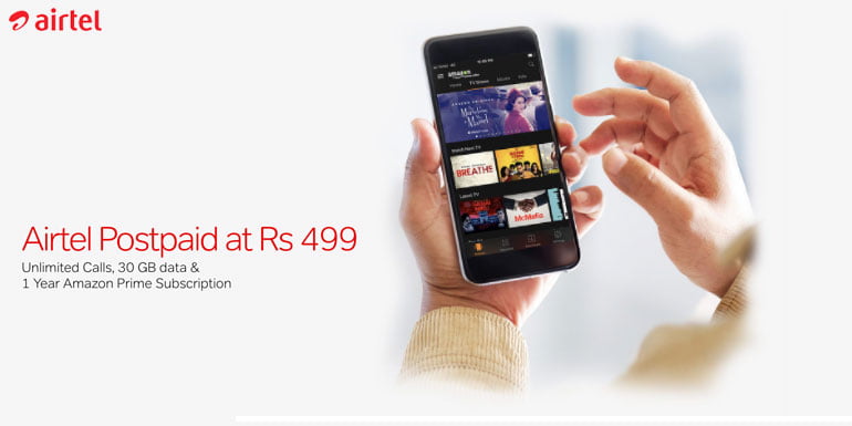 Airtel starts offering free Amazon Prime Subscription with its Postpaid and Broadband Plans