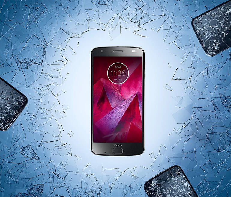 Moto Z2 Force Shatterproof design