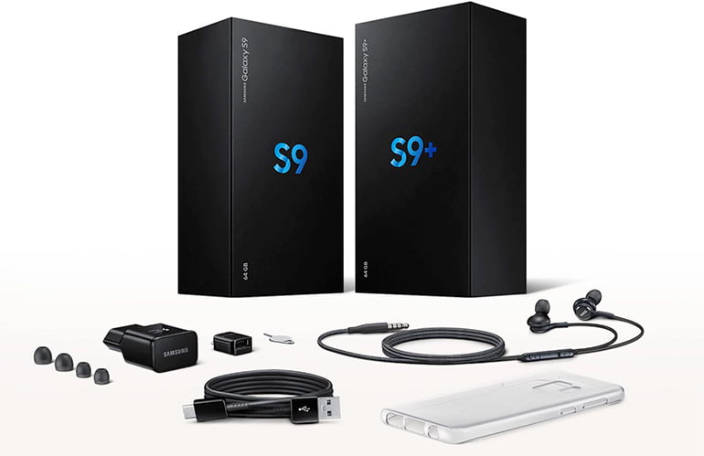 Samsung Galaxy S9 and Galaxy S9+ in the box accessories